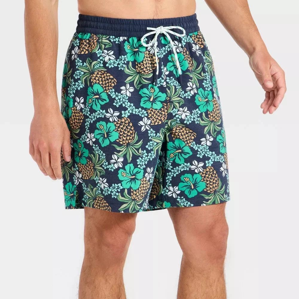 Reyn Spooner x Goodfellow & Co. 7" Swim Trunks - Blue Tropical - Mens XL NEW